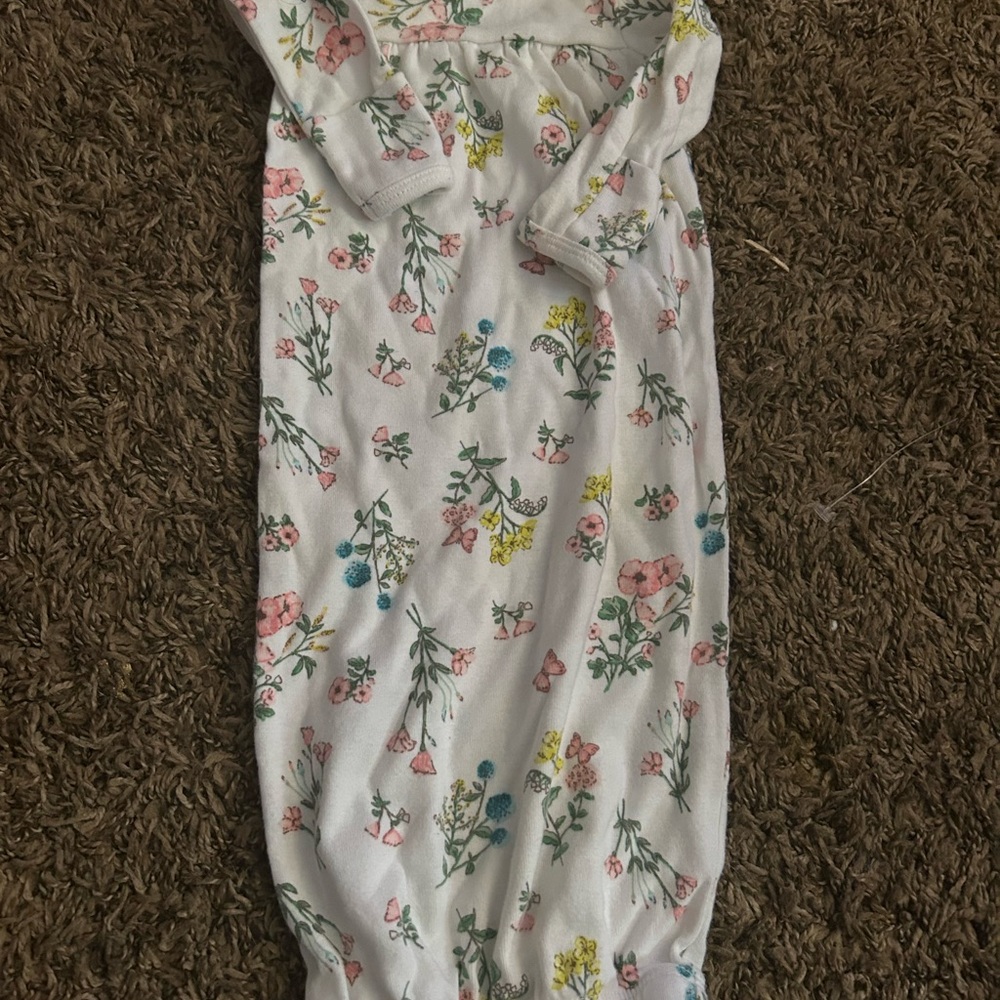Carter's White and Pink Floral Sleep Sack Pajamas